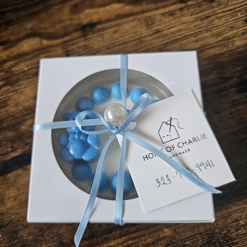 6 Cute Handmade Blue Baby Boy Gender Reveal Baby Shower Scented Candle Giveaways